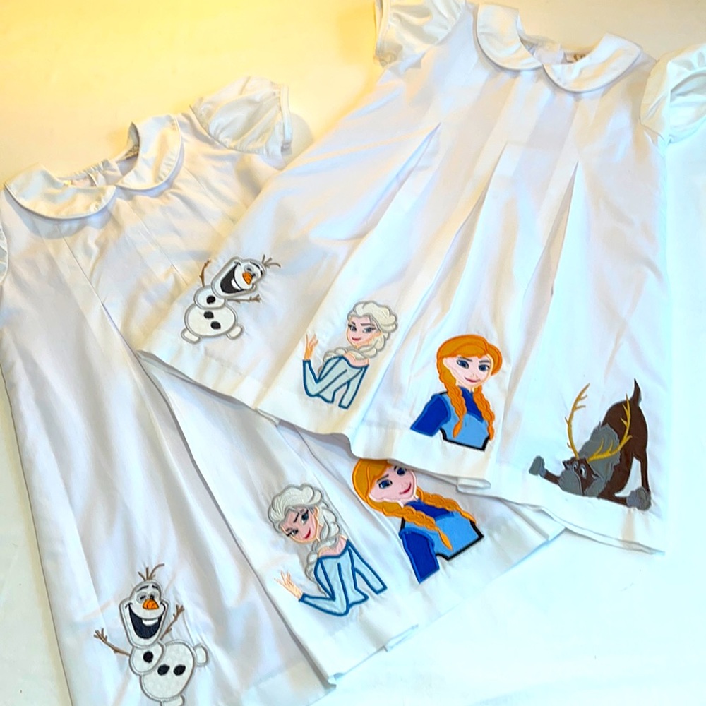 COPY - Girls Embroidered Dress Frozen!